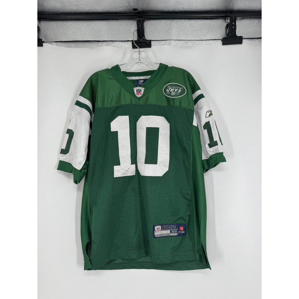 Reebok #10 Santonio Holmes New York Jets Jersey Mens Size 48 Sewn Stitched Green